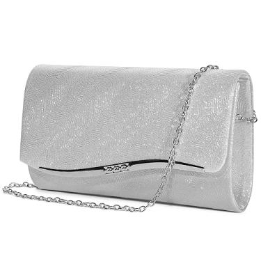 Imagem de UBAYMAX Bolsa de noite, bolsas de mão para mulheres, senhoras, meninas, bolsa transversal, bolsa de casamento para formatura, casamento, noivado, Prata - C, Bolsa de noite