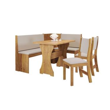 Imagem de Conjunto para Sala Jantar Big com Bancos e 2 Cadeiras para apartamento