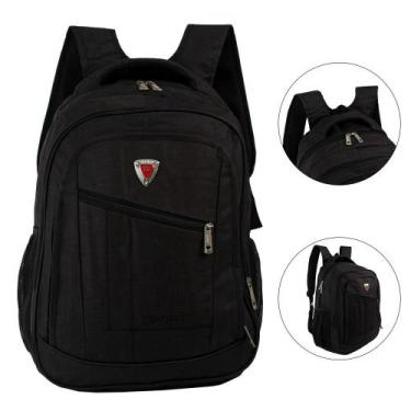 Imagem de Bolsa Mochila Preta  P/ Notebook Resistente Sport Acolchoada