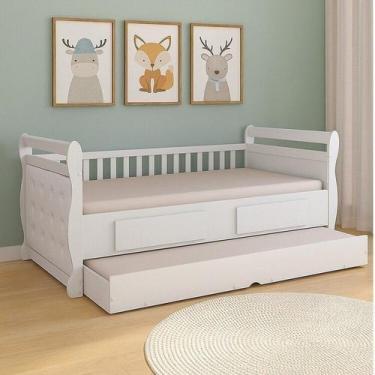 Imagem de Bicama para Quarto Infantil com Capitonê 100% Mdf Vicky Espresso Móvei