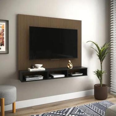 Imagem de Painel Sala De Estar Estante De Parede P/ TV Até 50" Smart Nicho Decor