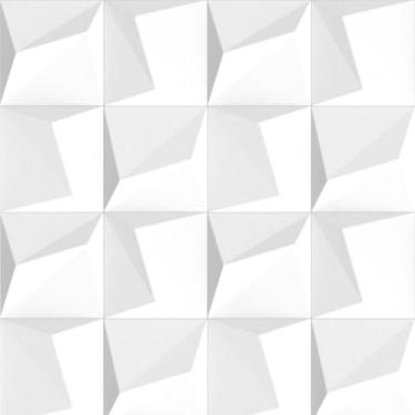 Imagem de Papel De Parede Adesivo Moderno Branco Vinílico Efeito Gesso 3D 3m