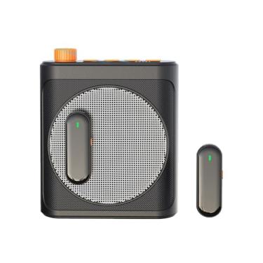 Imagem de Amplificador de voz sem fio para sala de aula de professores - Sistema de PA pessoal com 2 microfones magnéticos de lapela - Mini alto-falante recarregável com microfone portátil para apresentação de