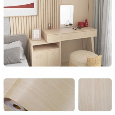 Imagem de Papel de parede autoadesivo de PVC de grão de madeira engrossada impermeável e anti-incrustante guarda-roupa porta de armário adesivo de renovação de móveis - grão de madeira de abeto - 40 * 950 cm
