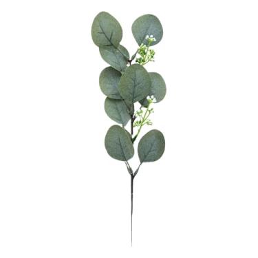 Imagem de ESSMOKO 6 Peças de arranjos florais de mesa de plantas artificiais, simulação de plantas verdes, decoração de caules e folhas de eucalipto, acessórios para ramos