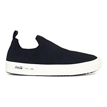 Imagem de Tenis Coca Cola Masculino Stamp Chronos Knit Slip On Casual, Preto, 41