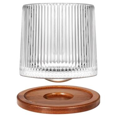 Imagem de Uten Barra de copos de uísque, copo de vidro rotativo à moda antiga, copos de rocha de descompressão com base para beber bourbon, uísque, coquetéis, conhaque, tequila, irlandês, conhaque X1899