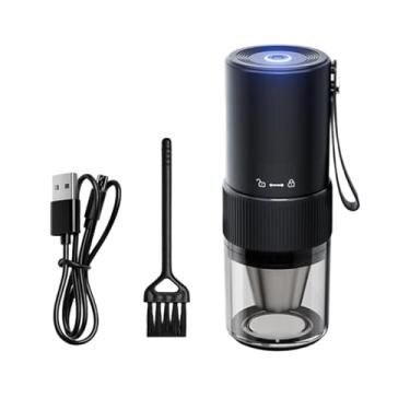 Imagem de Fenteer Moedor de grãos de café, moedor de grãos multifuncional USB, moinho de café, espessura ajustável, para cozinha ao ar livre, escritório, viagem,