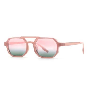 Imagem de VFDHN Óculos de sol retrô fashion feminino masculino praia clássico vintage festa ao ar livre (rosa)