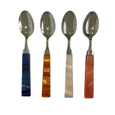 Imagem de Colher Café 4 Peças Chá 15cm Colorido Mesa Posta Bugatti