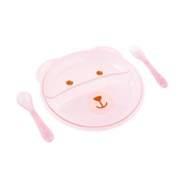 Imagem de Prato Infantil Bichinho Com Divisória E Talher Pimpolho