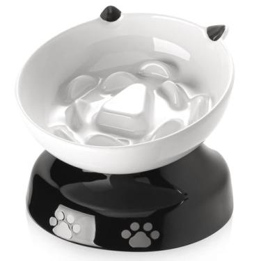 Imagem de Tigela de comida para gatos Slow Feeder Y YHY Ceramic Cat Shape Design