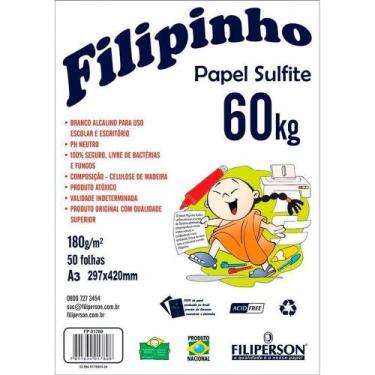 Imagem de Papel sulfite a4 50 folhas 180g filipinho - filiperson