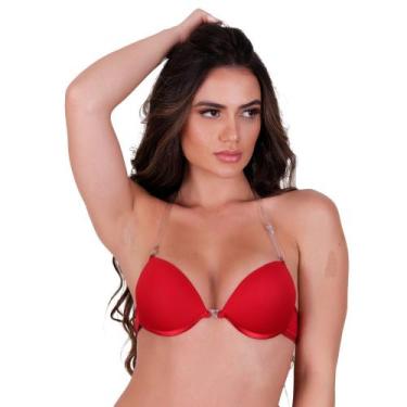 Imagem de Sutiã com Bojo Silicone Costa Nua Frente Única - NAKA MODAS, Vermelho,
