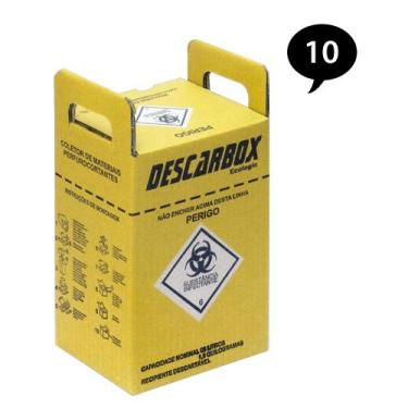 Imagem de Caixa Coletora Perfurocortante Amarela 03 Litros (DESCARBOX) - 10 Unid