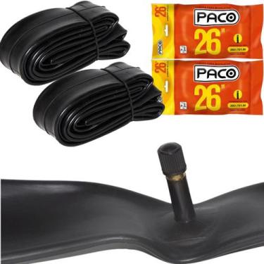 Imagem de Par De Câmara De Ar Bike Aro 26 Bicicleta Bico Grosso Balão - PACO