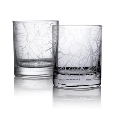 Imagem de Conjunto de 2 copos de uísque com mapa de Tóquio, copos rochosos, 25 ml, copos antiquados para beber uísque escocês, bourbon, coquetel, conhaque, vodca, gin, tequila, rum, licor de centeio, presente
