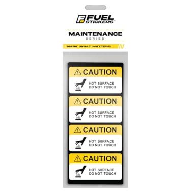 Imagem de Cuidado - Adesivos de superfície quente (pequenos) | Placas resistentes para máquinas e equipamentos | Etiquetas de segurança à prova de intempéries e ultraduráveis – Feito nos EUA (5 x 2,5 cm