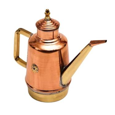 Imagem de Ｂｅｓｇａ Dispensador de óleo de Cobre Galheteiro Acessório de Cozinha 450ml Dosador Garrafa de Azeite para Buffets Pizzarias Hotéis Casa