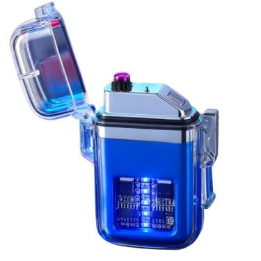 Imagem de Isqueiro Recarregável Tipo C de Plasma Portátil Bivolt Acendedor de Arco Duplo Elétrico a Prova de Vento Ar Livre Ideal Para Acampamentos