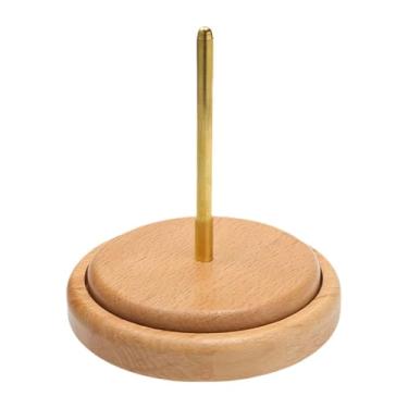 Imagem de Lilihuimaoyi Suporte para Enrolador de Fios de Madeira, Dispensador de Armazenamento de Madeira para Tricô, Tecelagem, Tricô, Etc, Grande