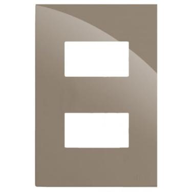 Imagem de PLACA COM SUPORTE 2 POSTOS RECTA FEND I SATIN CONJUNTO 4X2 BLUX