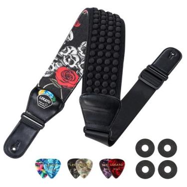 Imagem de Alça de baixo para guitarra LEKATO 3D Sponge Filling Neoprene