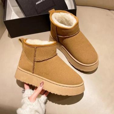 Imagem de Botas Chelsea de Neve Femininas - Quentes, de Camurça e Pelúcia - Idea