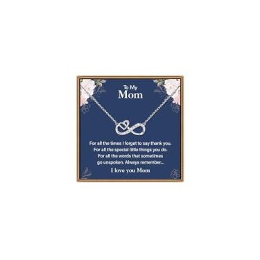 Imagem de IEFLIFE Colar de presente para mulheres – Corrente de prata esterlina 925 banhada a ouro branco 14K com coração infinito para mãe, filha, presente de aniversário para avó, neta, amigas, joias