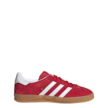 Imagem de adidas Tênis unissex Gazelle para uso interno – Estilo de vida, atlético e tênis, Scarlet / Cloud White / Scarlet, 13