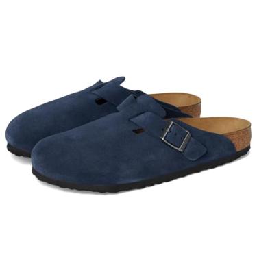 Imagem de Birkenstock Tamanco unissex adulto Boston-Suede, Azul-marinho novo, 13-13.5