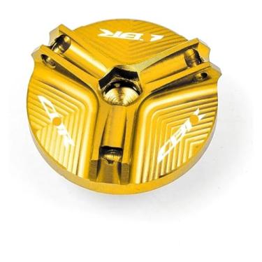 Imagem de Compatível com CBR 1000RR 1000 RR 2005-2018 Tampa de enchimento de óleo de motocicleta cilindro mestre tampa de reservatório de fluido de freio meia CBR1000RR (1 plugue dourado)