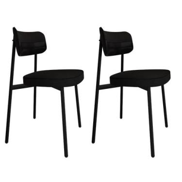 Imagem de Conjunto 30 Cadeiras de Jantar Alloa Tecido Mesclado Est.Preta - CX/2U