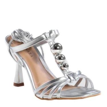 Imagem de Sandália Amarração Tanara Prata-Feminino
