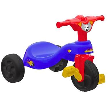 Imagem de Triciclo Infantil 3 Rodas com Pedal Passeio Motoca Tico Baby Azul Rosa