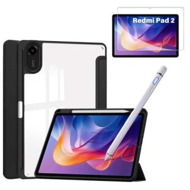 Imagem de Kit Proteção Para Tablet Redmi Pad 2  Capa Magnética + Película Vidro 