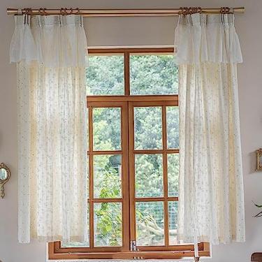 Imagem de Cortina curta de cozinha cortina para janelas - para cozinha, café, banheiro, sala de estar - meias cortinas de algodão e linho cortinas de voile respiráveis - persianas curtas 1 peça, B L: 140 cm x A