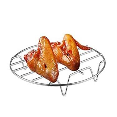 Imagem de Grelha a vapor de aço inoxidável resistente redonda panela de pressão Trivet acessórios de utensílios de cozinha (tamanho: Diâmetro 19 cm) (diâmetro 17 cm)