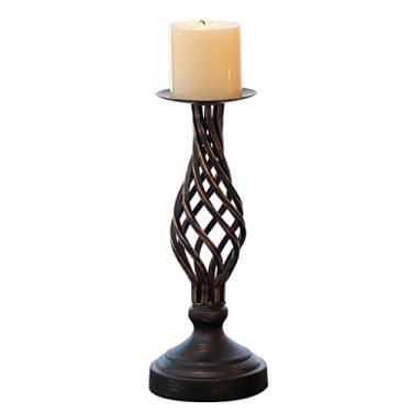 Imagem de Castiçal retrô ornamentos de castiçal país americano suporte de vela oco casamento luz de velas adereços de jantar decoração de mesa castiçais (tamanho: 1) ()