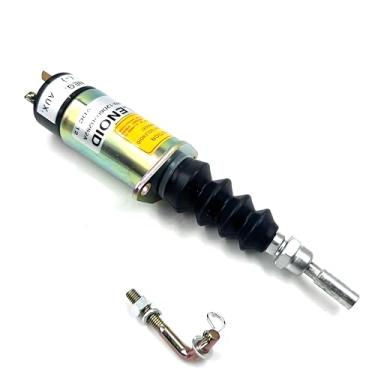 Imagem de Solenoide de combustível 1502-12D6U2B2S2A, solenoide de desligamento série 1502, solenoide de desligamento, solenoide de combustível de parada, compatível com motor diesel Woodward 307-2546 12V