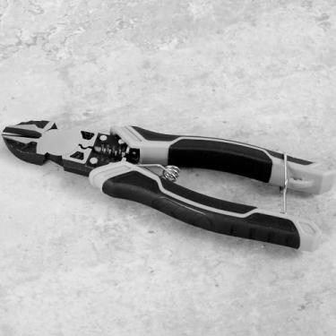 Imagem de LEEZDTTXAN Alicate diagonal, alicate multifuncional de corte de fio de 19 cm, descascador de fios e crimpador, alicate de corte lateral diagonal com cortador de cabo de trava de segurança para cortar