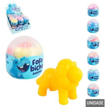 Imagem de Massinha de Modelar 12g Estica e Pula Fofo Bicho - Tudo em Caixa