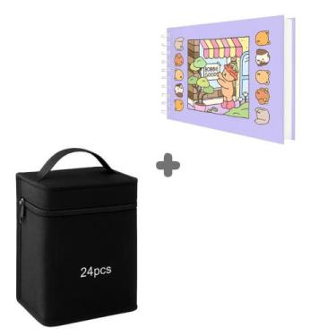 Imagem de 24/36/48/60 Cores Caneta Marcadora Kit Com Ponta Dupla - Rayson, Cader