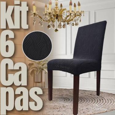 Imagem de Kit 6 Capas de Cadeira Linha Gold Holandesa - Preto - OK Darling