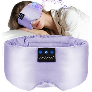 Imagem de Máscara de dormir LC-Dolida Bluetooth 5.4 Soft Silk Light Purple
