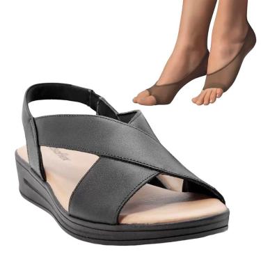Imagem de Kit Sandália Usaflex Noema Feminina + 2 Pares de Meias