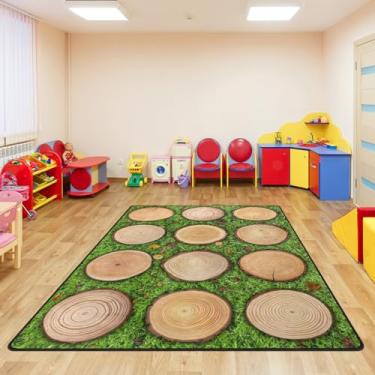 Imagem de Tapete infantil, tapete para sala de aula, tapete infantil de 1,8 x 2,5 m com suporte de borracha, tapete de assento de sala de aula, grama, verde, tapete de sala de aula, tapete de berçário, para