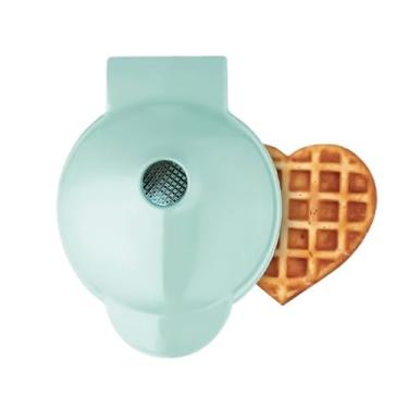 Imagem de Máquina de waffle compacta, antiaderente, em formato de coração, com acabamento fosco, 110 V(Verde Claro Fosco)