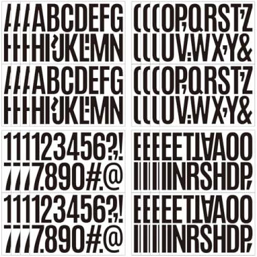 Imagem de wavamawa 552 peças de adesivos de letras à prova d'água de 7,6 cm - vinil autoadesivo com 32 folhas de alfabeto, números e símbolos para caixa de correio, porta, janela, endereço, placas comerciais