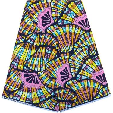 Imagem de HongyuAmy Tecidos de impressão africana 100% algodão tecido de cera Ankara 6 jardas para vestido (A19)